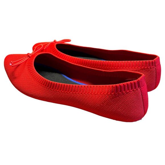 Shupua Women's Size 8 Red Ballet Flats Christmas Shoes Comfortable Knit - Picture 3 of 12